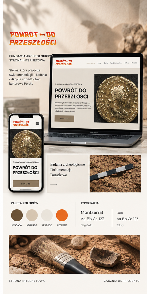 Projekt strony internetowej archeologa – minimalistyczna strona ekspercka